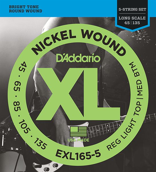 Детальная картинка товара D'Addario EXL165-5 XL NICKEL WOUND в магазине Музыкальный Мир