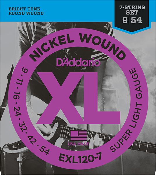 Детальная картинка товара D'Addario EXL120-7 XL NICKEL WOUND в магазине Музыкальный Мир